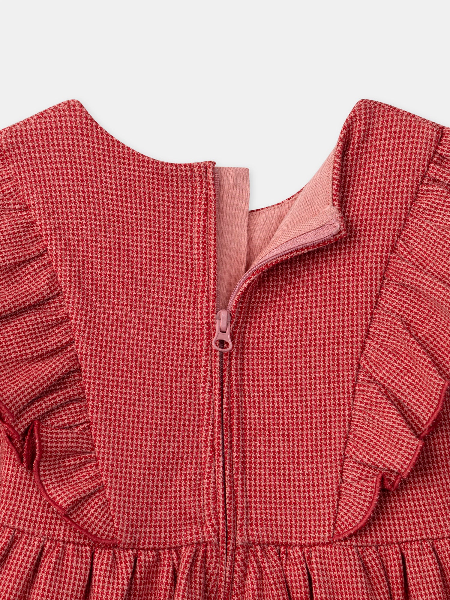 Vestito Rosa con Broderie di Mela e Volant Ragazza - Image 6