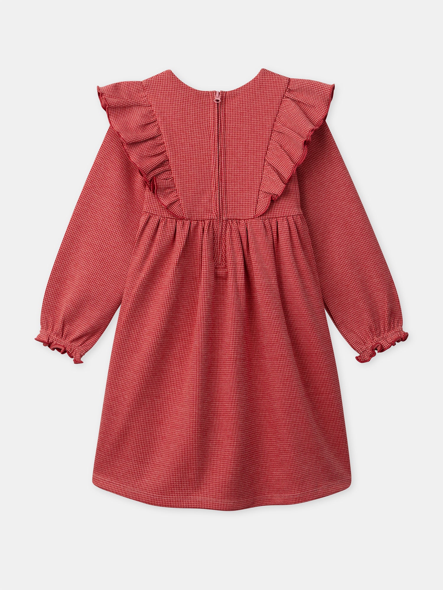 Vestito Rosa con Broderie di Mela e Volant Ragazza - Image 7