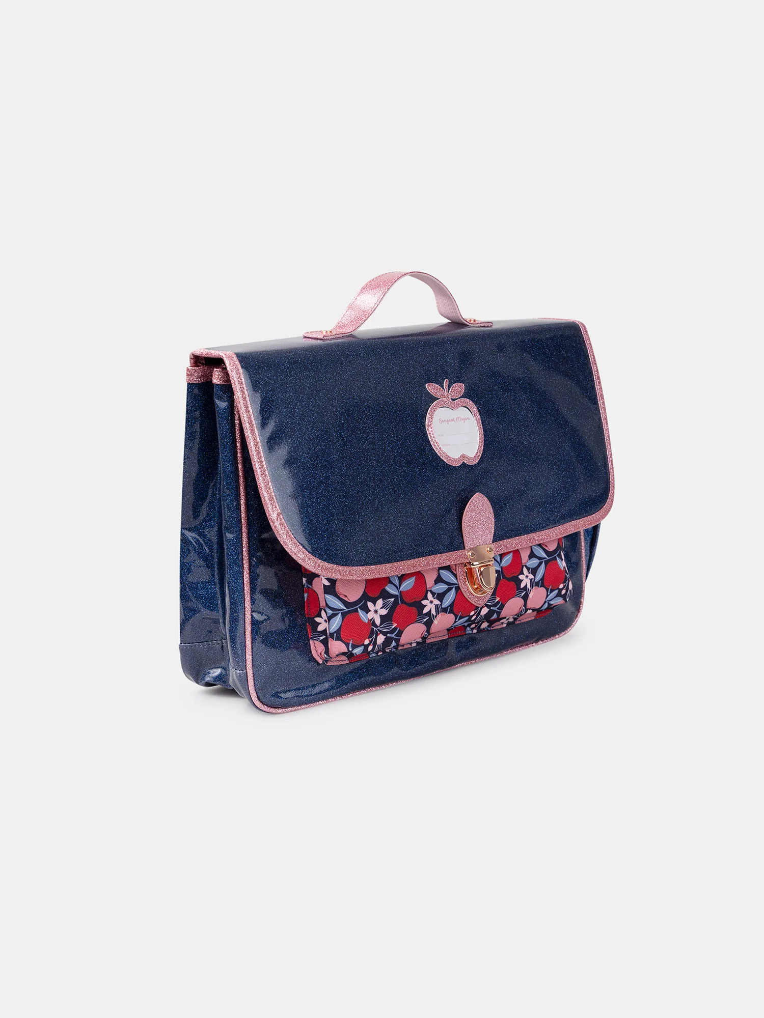 Zaino blu e rosa luccicante con stampa di frutta per ragazze - Image 3