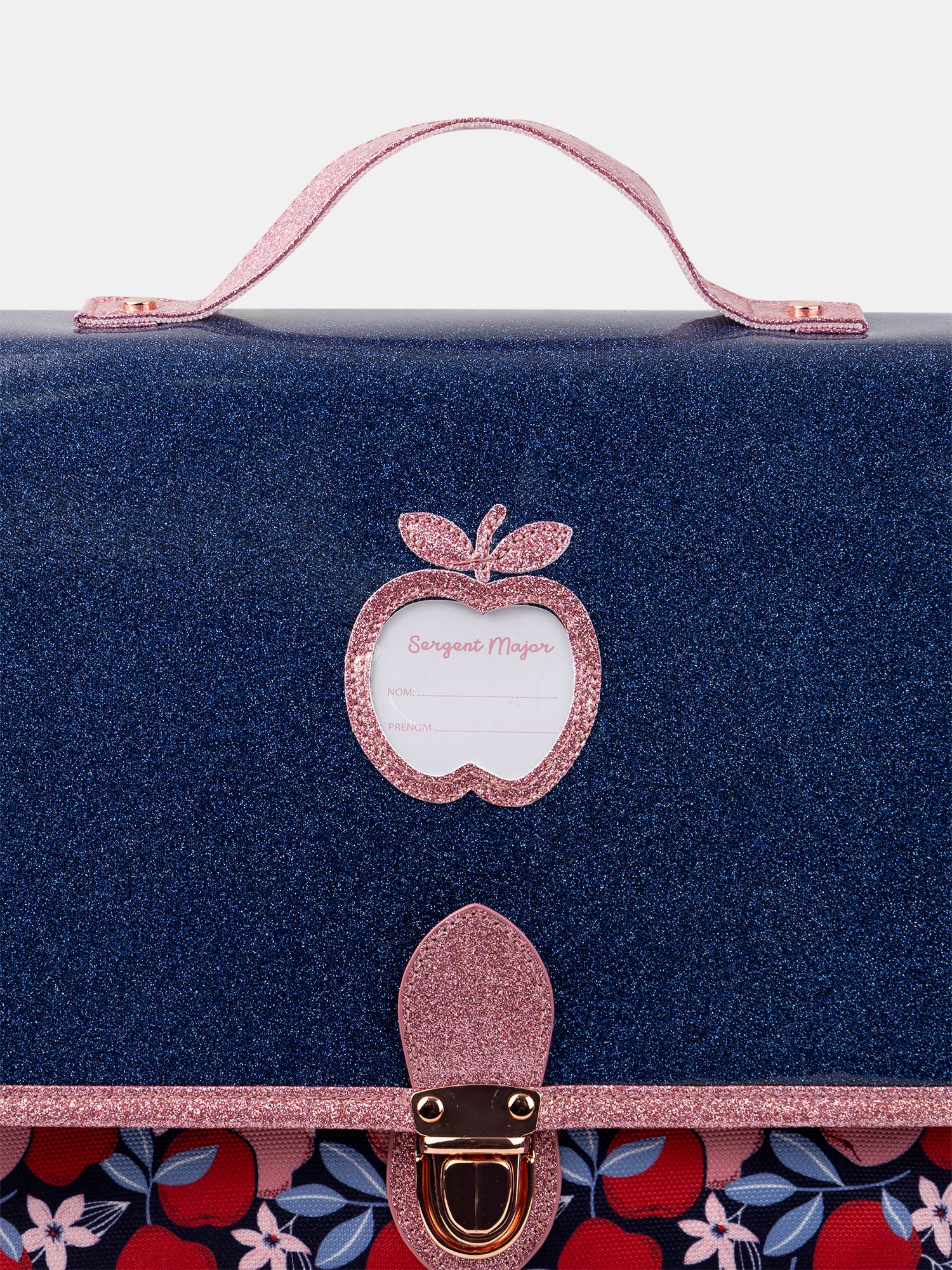 Zaino blu e rosa luccicante con stampa di frutta per ragazze - Image 4