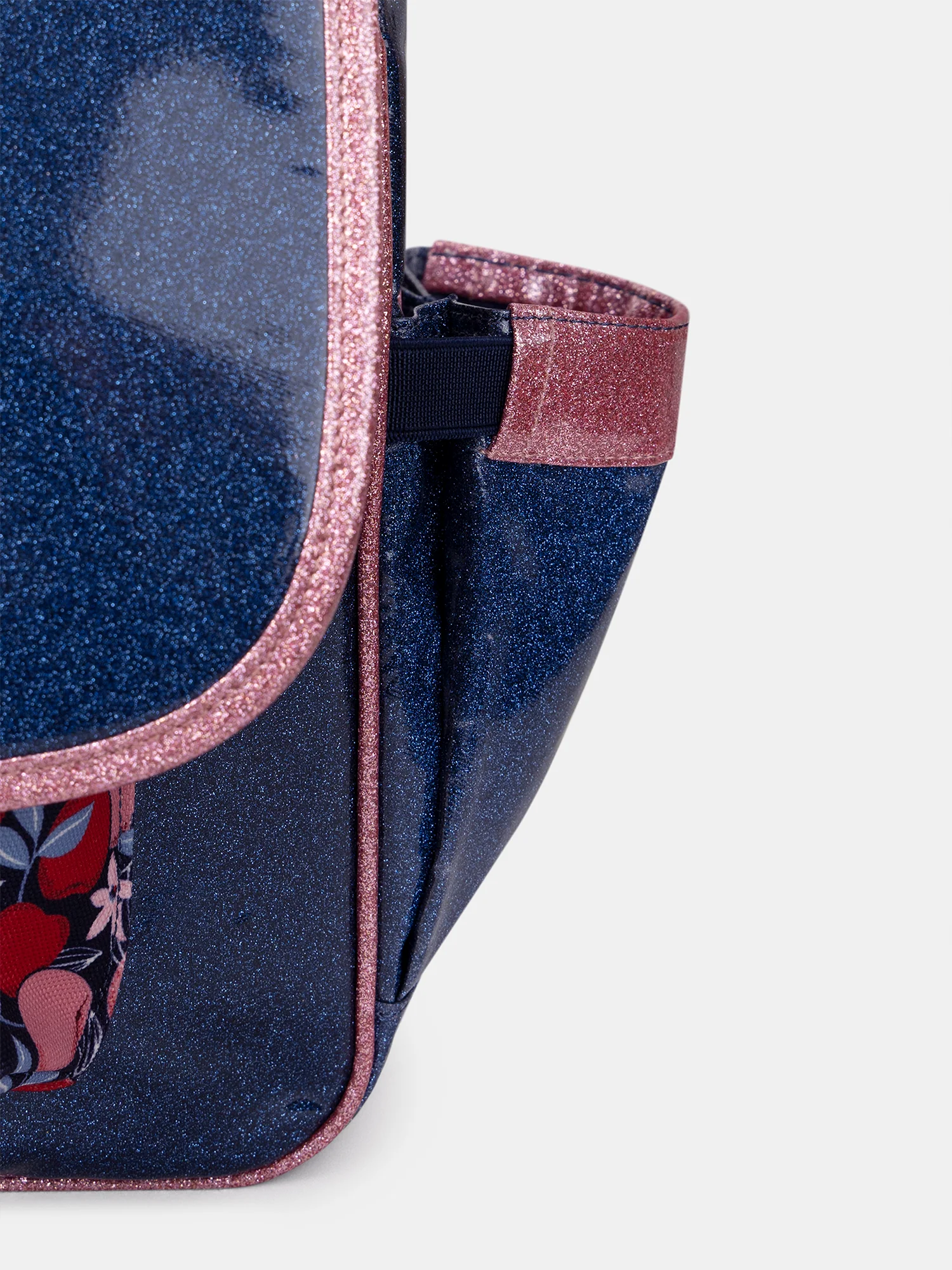 Zaino blu e rosa luccicante con stampa di frutta per ragazze - Image 6