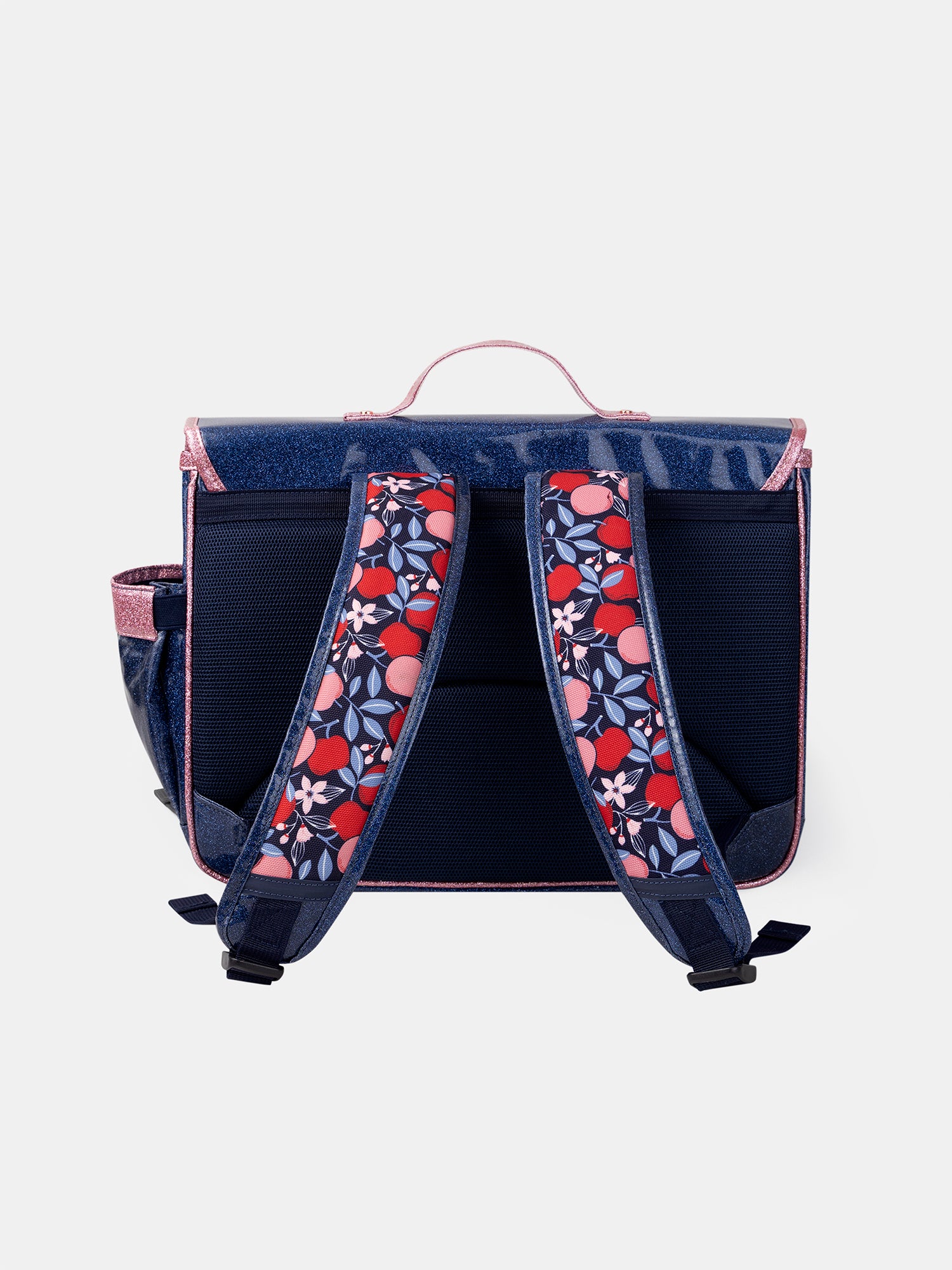 Zaino blu e rosa luccicante con stampa di frutta per ragazze - Image 7